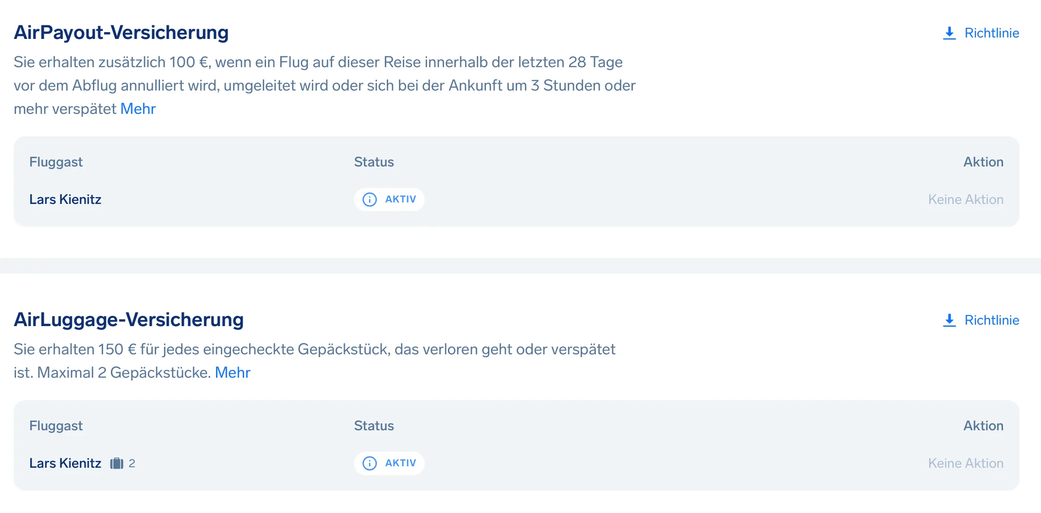 Versicherungsangebote für Flugreisen