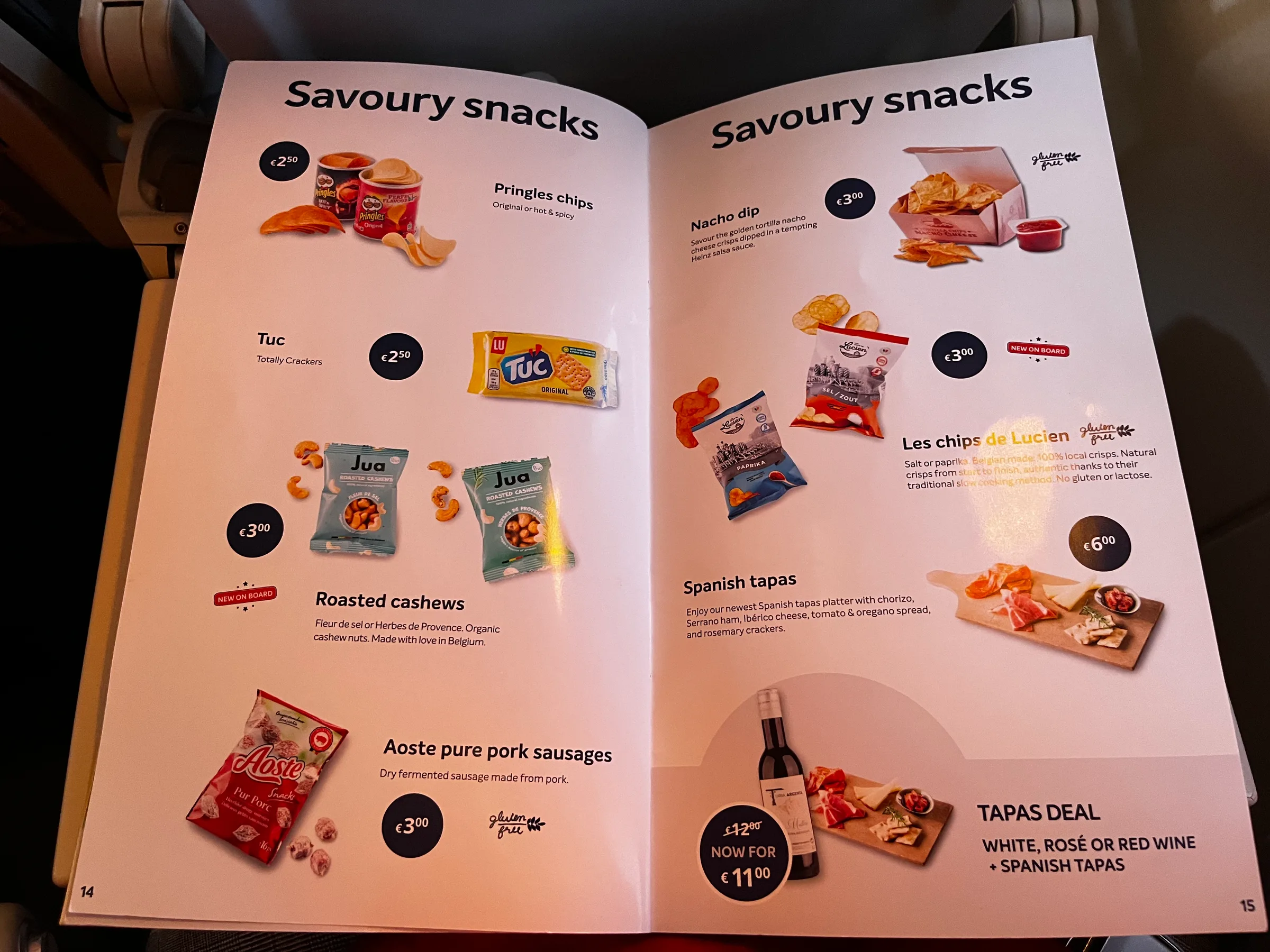 Snacks an Bord