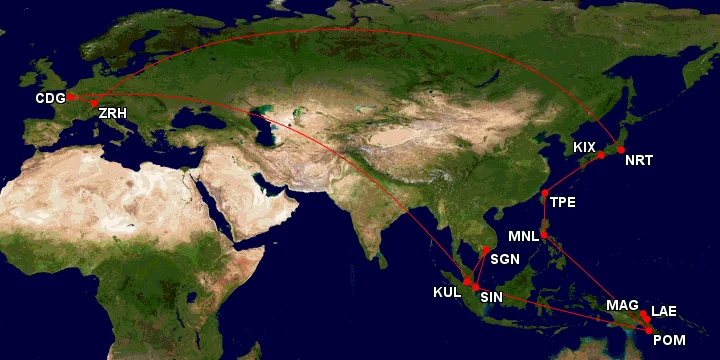 Flug Port Moresby nach Singapur - AirNiugini
