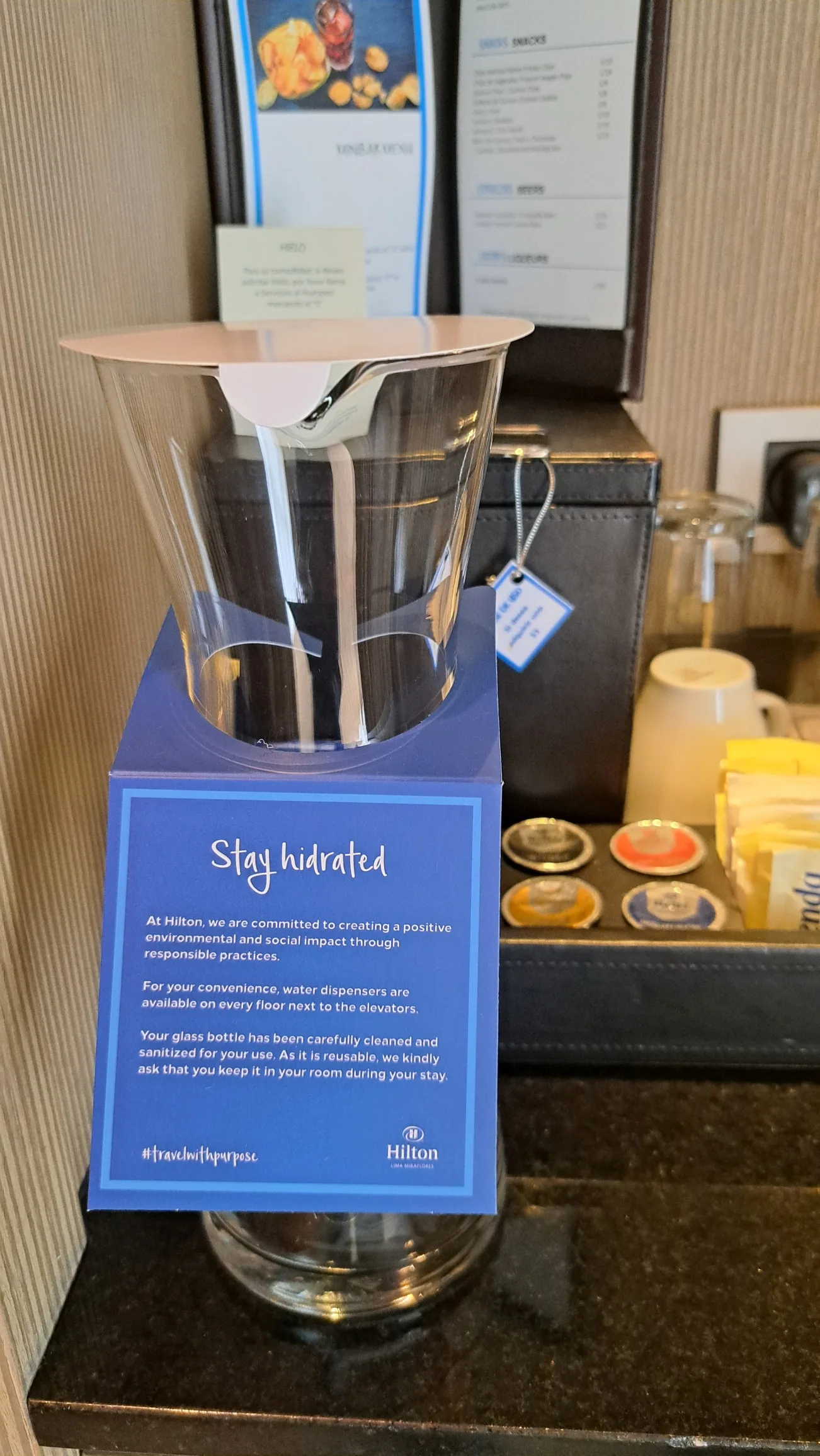 Kostenlose Wasserflasche vom Hotel