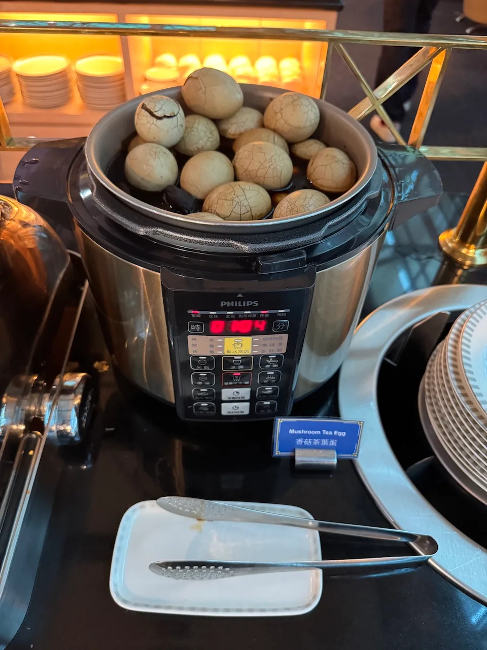 Tea eggs in Philips Slowcooker auf dem Buffet